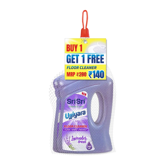 Ujjiyara Floor Cleaner Lavender Fresh - Long Lasting Freshness 500 ml (Buy 1 Get 1) | Sri Sri Tattva - Home Care